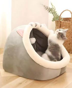 Cama Cuna para Gatos 🐾 – Suave, Cómoda y Semi Cerrada