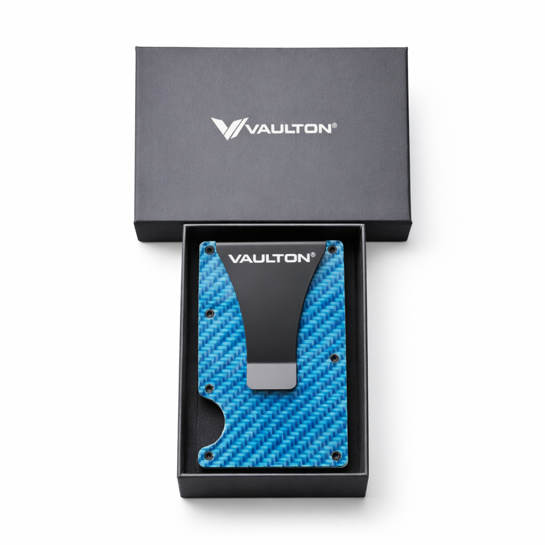 Billetera VAULTON® Carbono Celeste