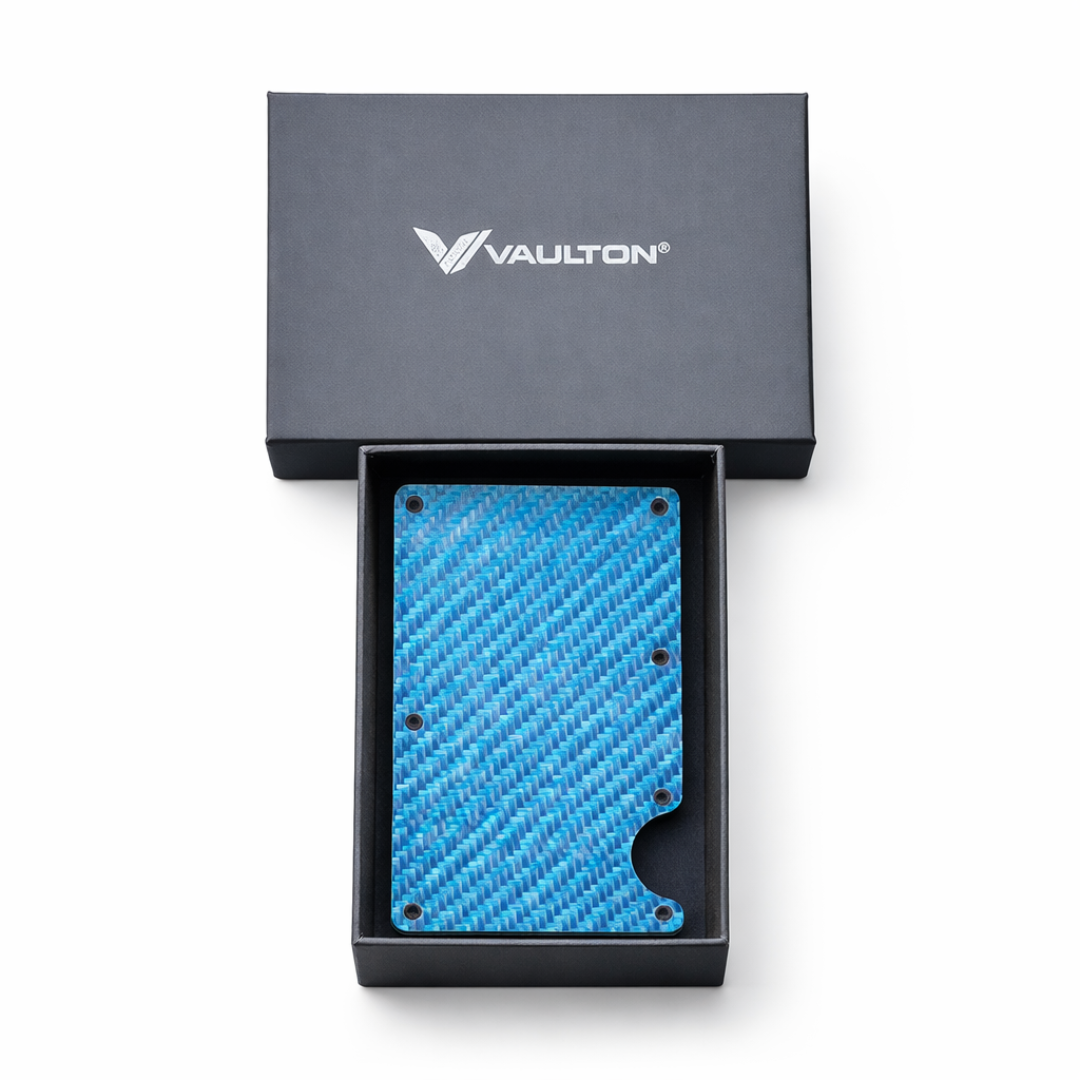 Billetera VAULTON® Carbono Celeste