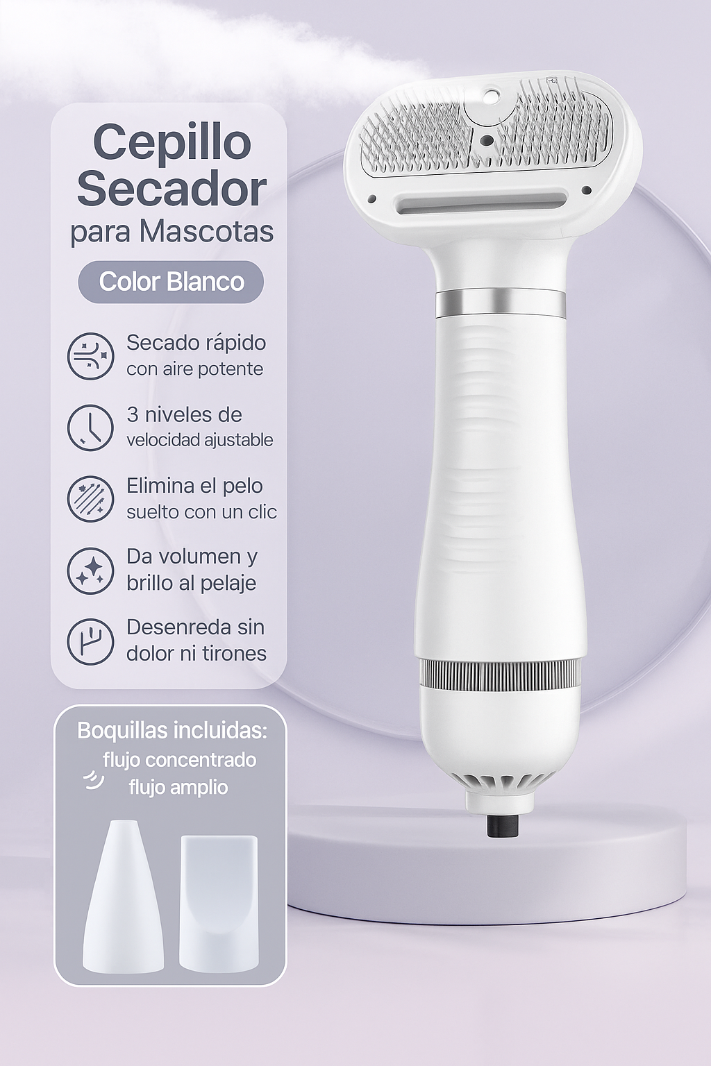 Secador de mascotas 2 en 1