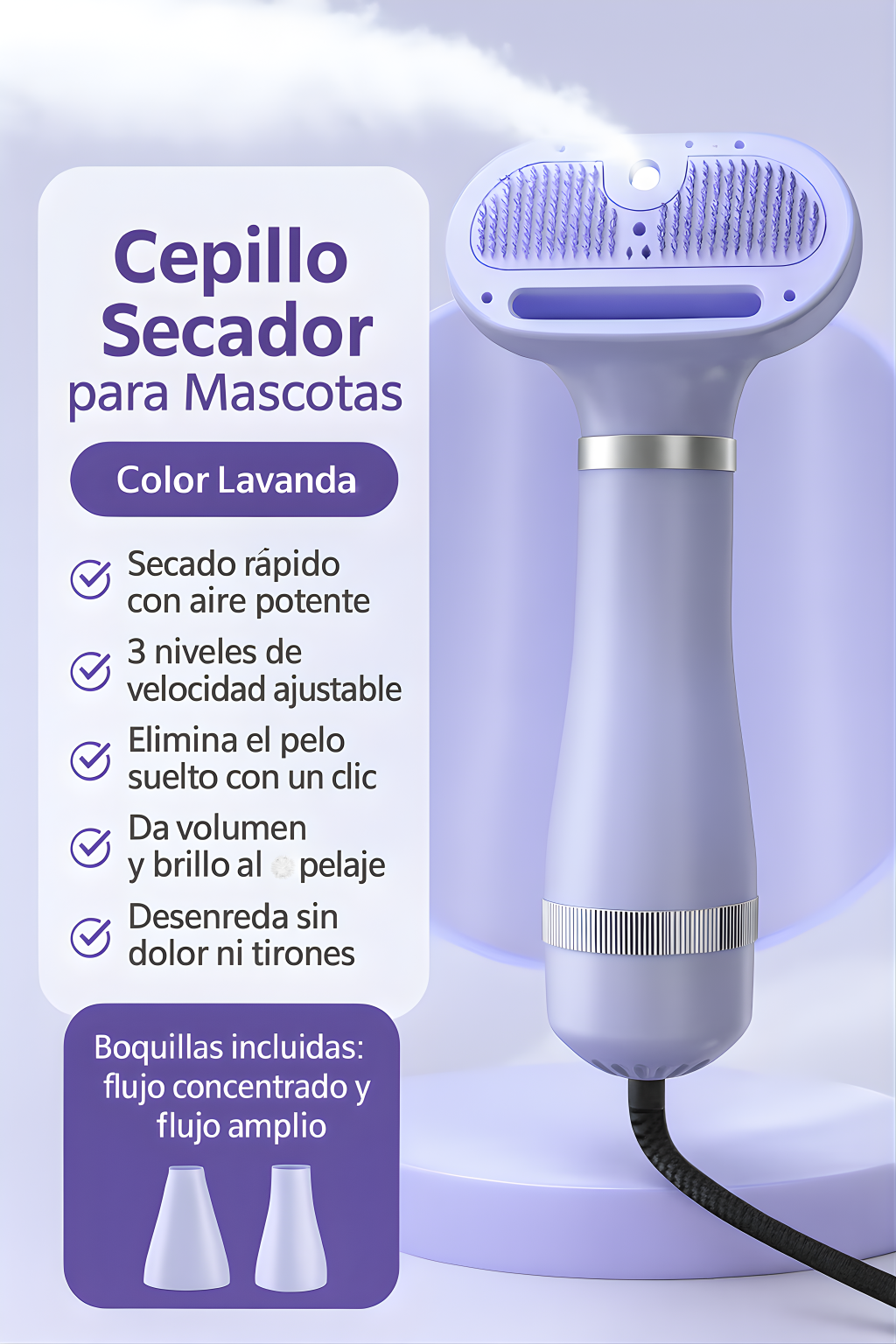 Secador de mascotas 2 en 1